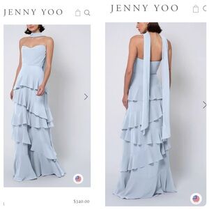 Jenny Yoo Soft Blue Ruffle Dress
